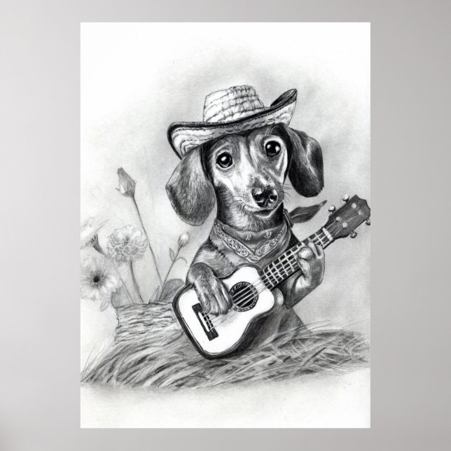 Poster The country crooner dachshund (Frente)