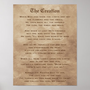Poster The Creation Dog Poem
