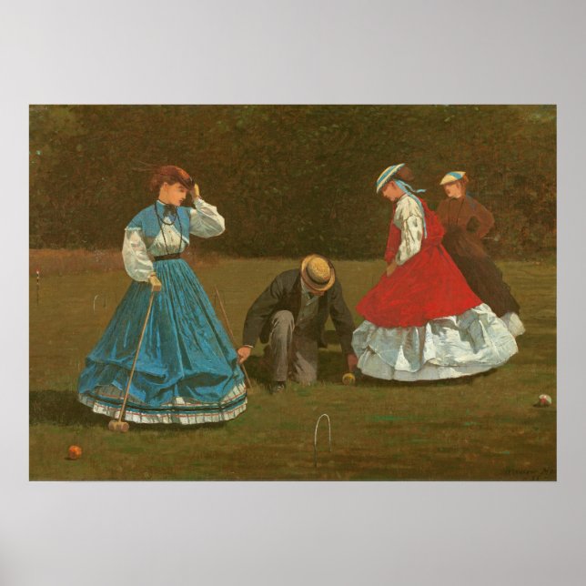 Poster The croquet game, 1866 (óleo na canvas) (Frente)