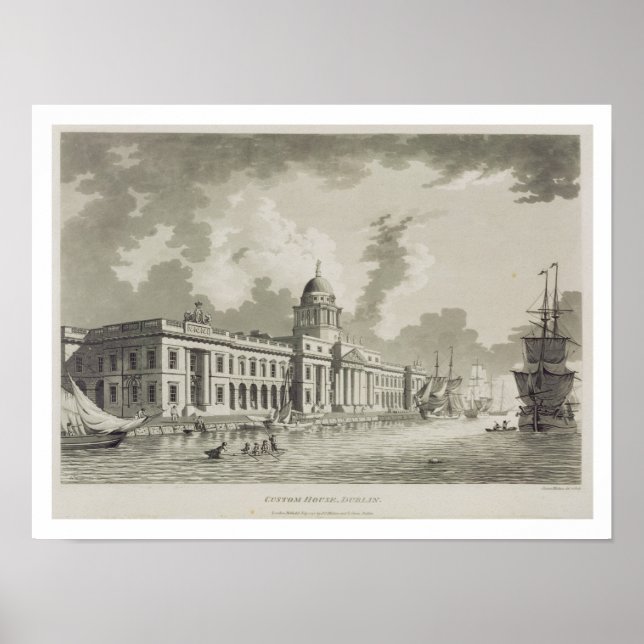 Póster The Custom House, Dublin, 1792 (gravura) (Frente)