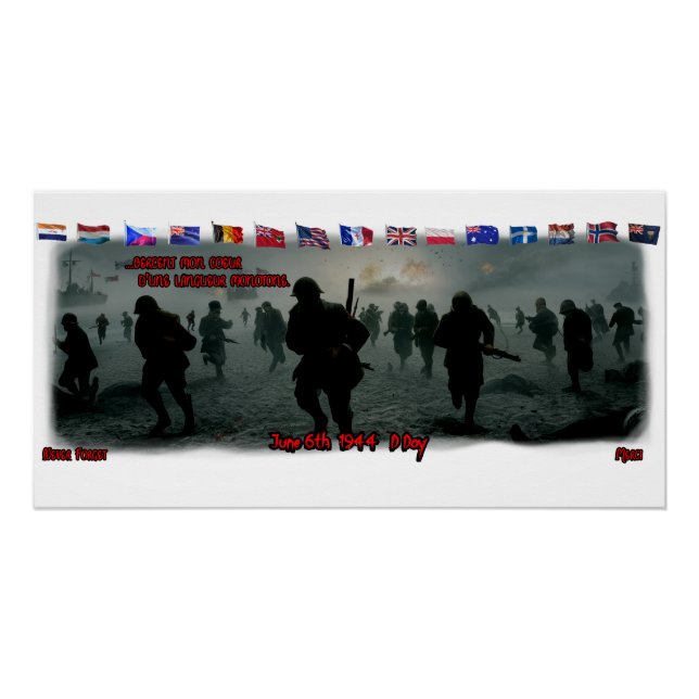 Póster The D Day on June 6th 1944 on a White Paper (Frente)