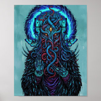Poster The Dream Weaver - Psychedelic Dark Fantasy Wall