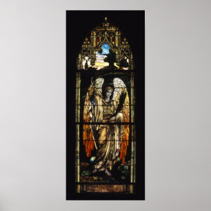 Poster The Evening Angel stained glass
