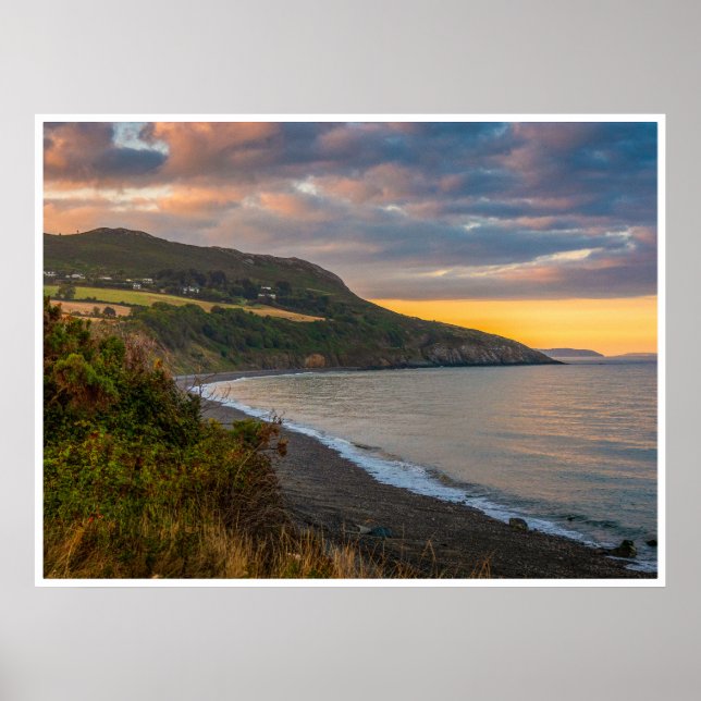Poster The Evening Glow of Greystones Coast (Frente)