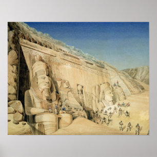 Poster The Excavation of the Great Temple of Ramesses II,