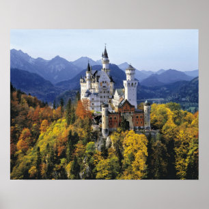 Poster The fanciful Neuschwanstein is one of three