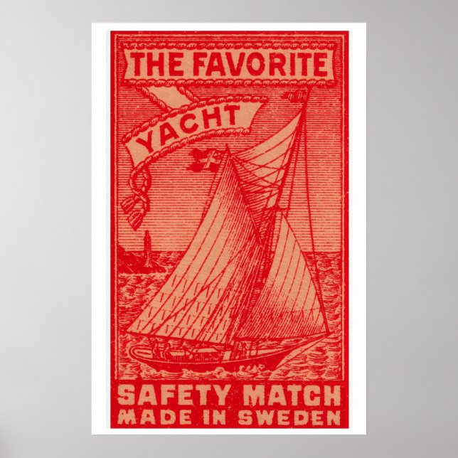 Poster The Favourite Yacht - Matchbox Print - Sweden Wall (Frente)