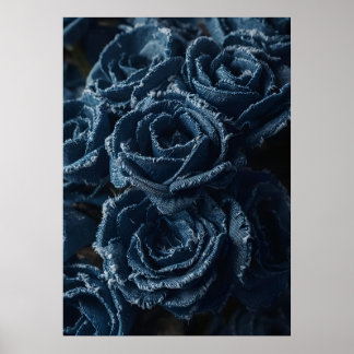 Poster The Fierce Grace of Reconstructed Denim Roses