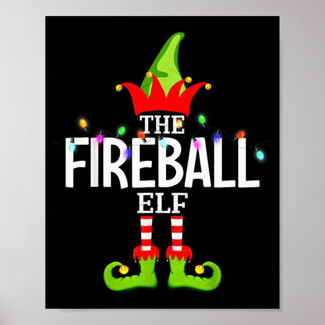 Poster The Fireball Elf Christmas Matching Pajamas  (Frente)