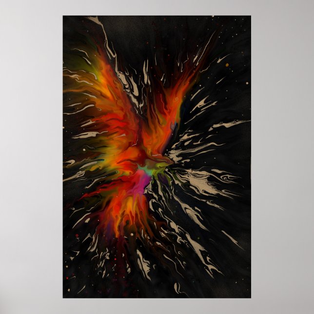 Poster The Flight of the Phoenix – Fiery Abstract Rebirth (Frente)
