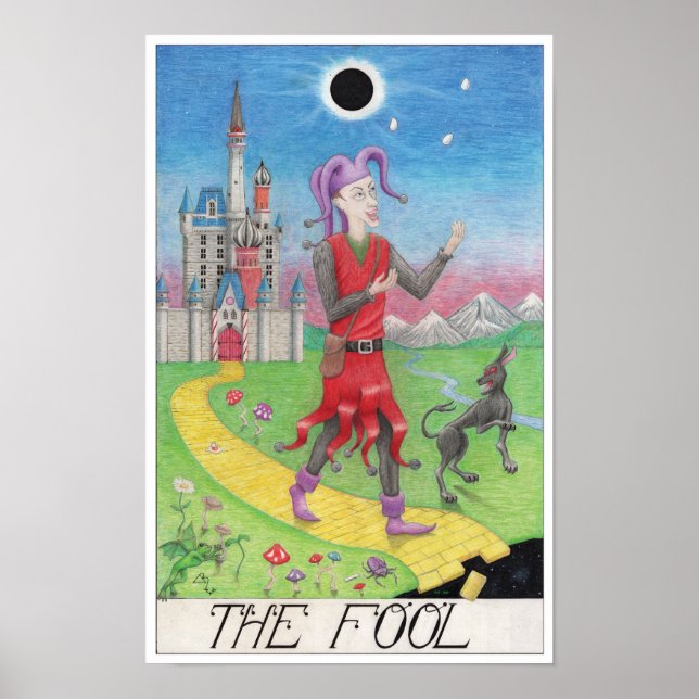 Poster The Fool tarot card (Frente)