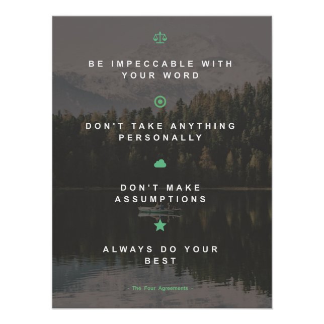 Póster The four agreement poster (Frente)