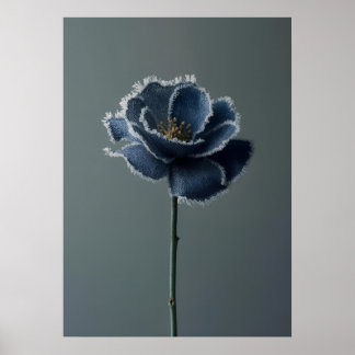 Poster The Fragile Bloom of a Reconstructed Denim Flower
