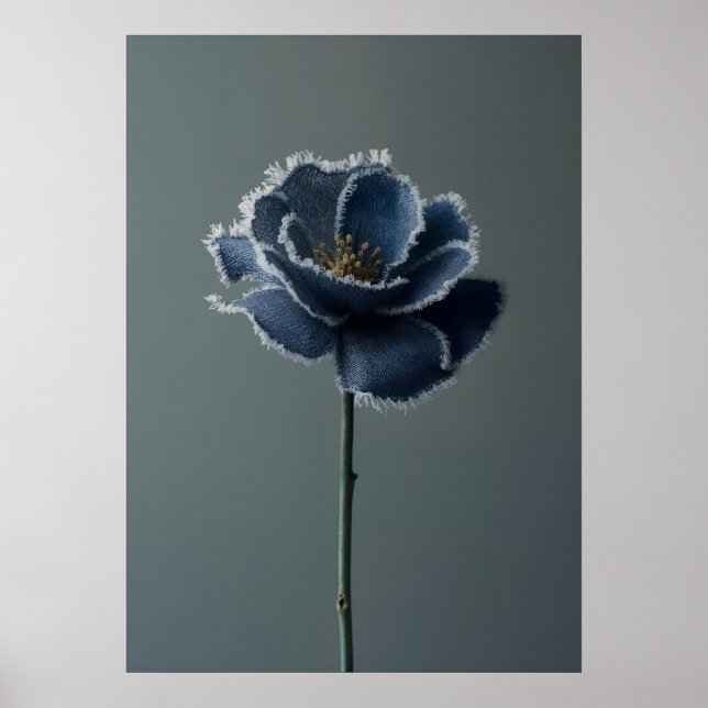 Poster The Fragile Bloom of a Reconstructed Denim Flower (Frente)