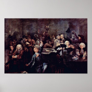Poster The Gambling Den " Por Hogarth William