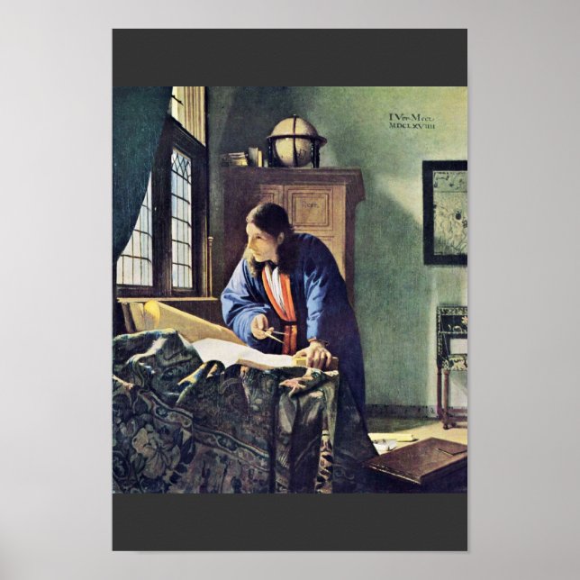 Poster The Geographer., Por Johannes Vermeer (Frente)