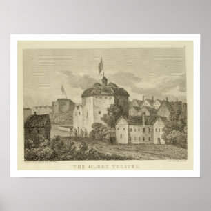 Póster The Globe Theatre on the Bankside as it appeared i