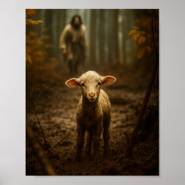 Poster The Good Shepherd and the Lost Lamb – Jesus & Lamb