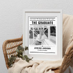 Poster The Graduate Newspaper Template Mulit-Photo<br><div class="desc">Tthis charming and unique newspaper-inspired welcome sign is perfect for a graduation party. To customize your card,  simply click "Personalize This Design, " upload your photo,  and enter your details. Zazzle will handle the rest!</div>