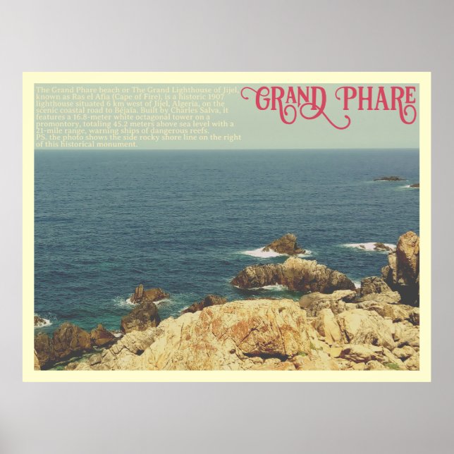 Poster The Grand Phare beach shore line Jijel, Algeria (Frente)