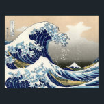 Poster The Great Wave of Kanagawa - Katsushika Hokusai<br><div class="desc">The Great Wave of Kanagawa. Two boats with people trying to conquer the ocean waves,  with the Fuji mountain at the background. Famous Japanese Ukiyo-e,  or woodblock print,  by Japanese artist Katsushika Hokusai.</div>