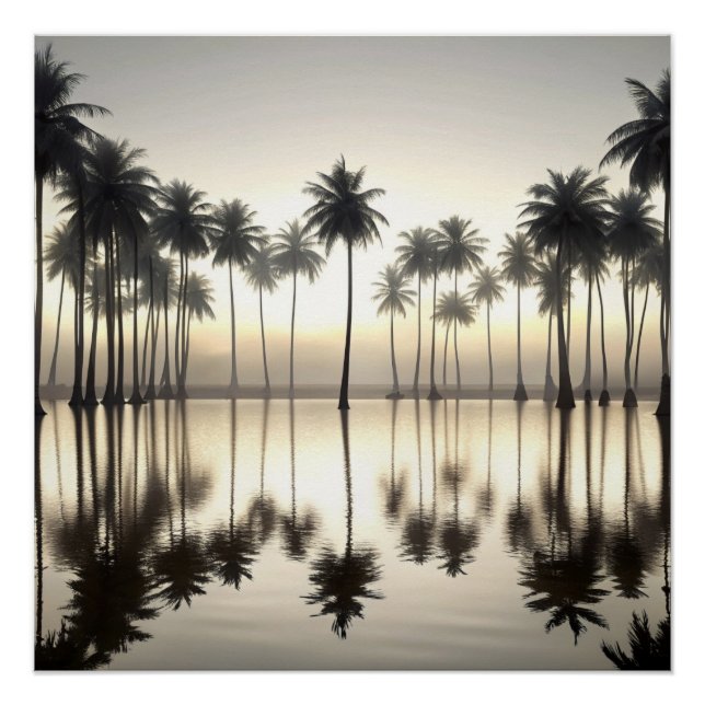 Póster The Great Wave of Palm Trees Water Mirror (Frente)