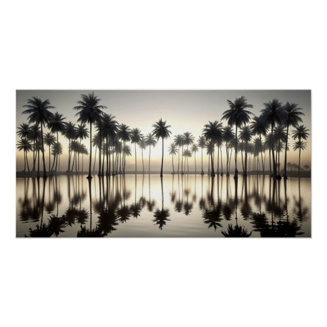 Póster The Great Wave of Palm Trees Water Mirror (Frente)