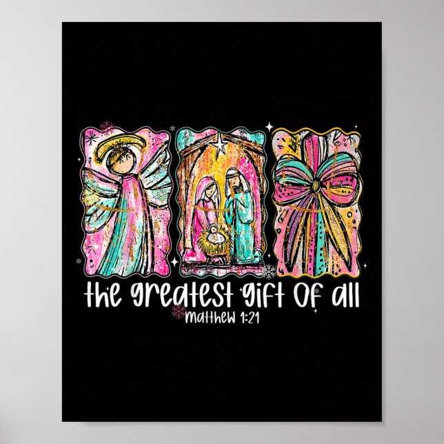 Poster The Greatest Gift For All Christmas Nativity Jesus (Frente)