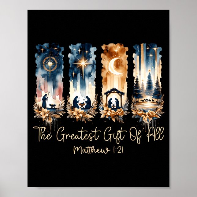 Poster The Greatest Gift For All Christmas Nativity Jesus (Frente)