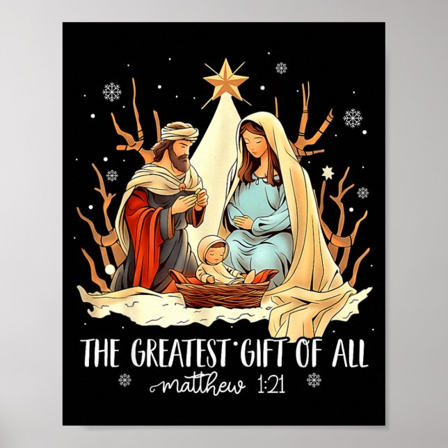 Poster The Greatest Gift For All Christmas Nativity Jesus (Frente)