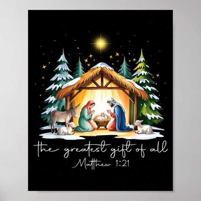Poster The Greatest Gift For All Christmas Nativity Jesus (Frente)