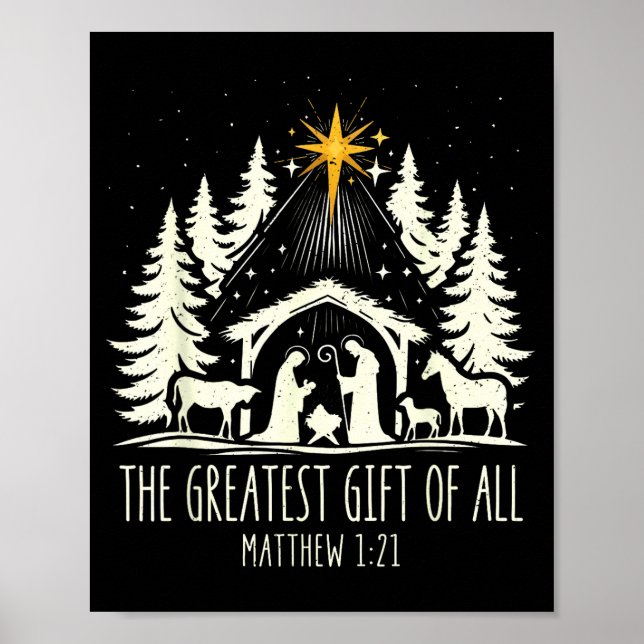 Poster The Greatest Gift For All Christmas Nativity Jesus (Frente)