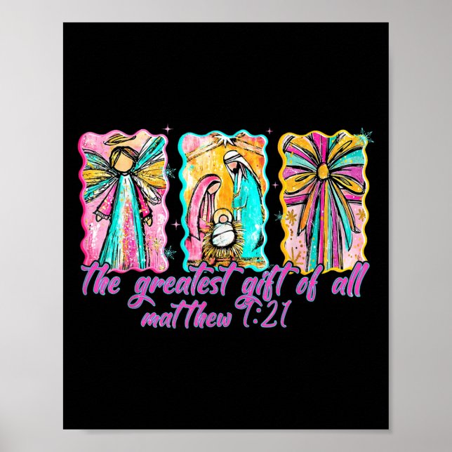 Poster The Greatest Gift For All Christmas Nativity Jesus (Frente)