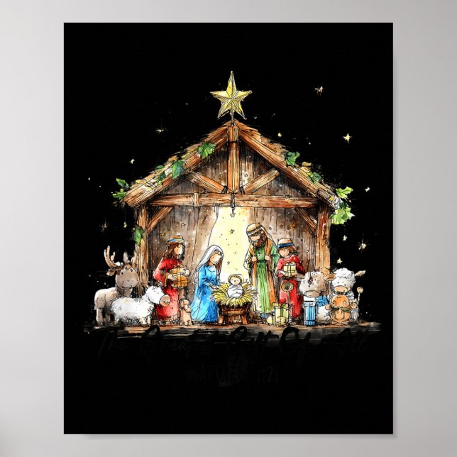 Poster The Greatest Gift For All Christmas Nativity Jesus (Frente)