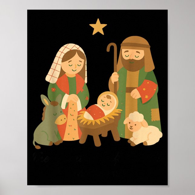 Poster The Greatest Gift Off All Nativity Scene Jesus Mat (Frente)