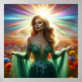 Poster The Green Dress Large 40x40 Wall