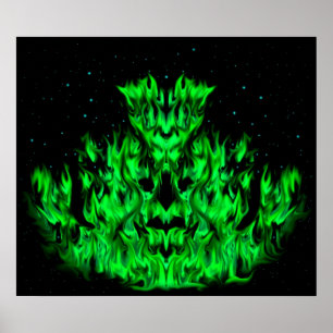 Poster The green Flame monstro em The Sky Leve estrela