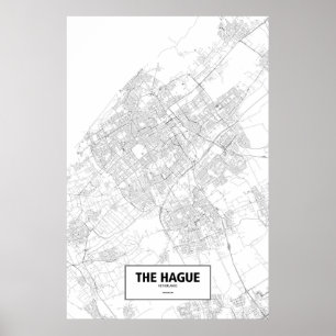 Póster The Hague, Netherlands (black on white)