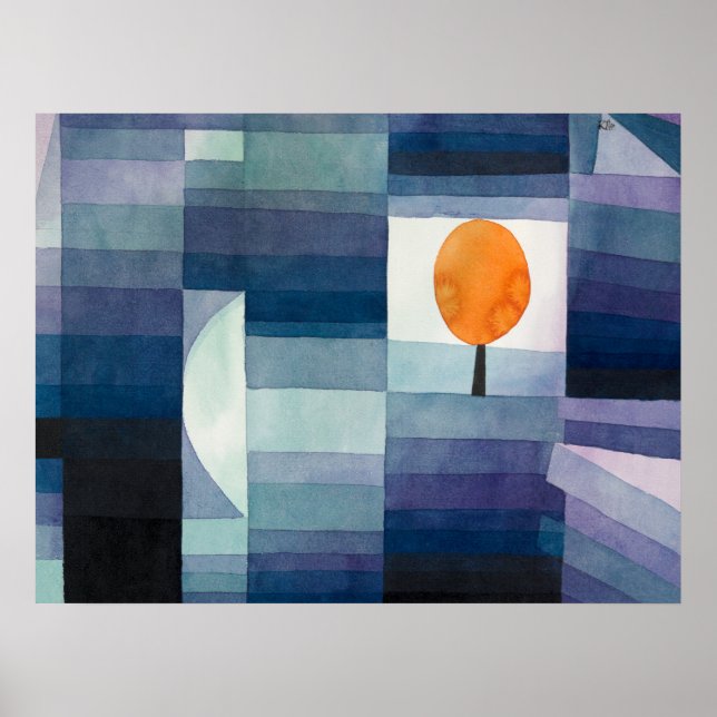 Poster The Harbinger of Autumn ,Blue Famous Painting (Frente)