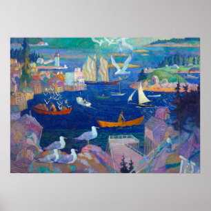 Poster The Harbor at Herring Gut, 1925, por N. C. Wyeth