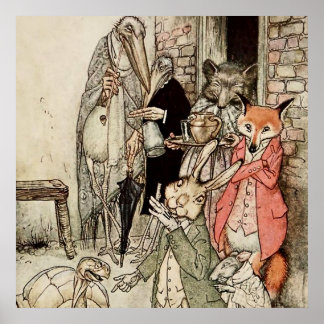 Poster "The Hare and the Tortoise" de Arthur Rackham