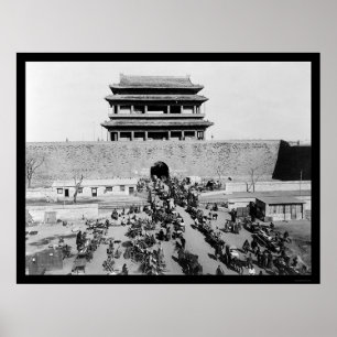 Póster The Hata Men Gate in Peking, China 1909