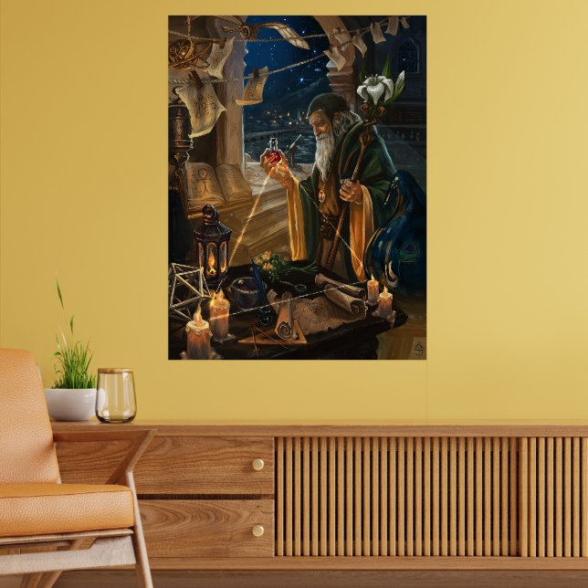 Poster The Hermit card illustration - alchemy art (Sala de Estar 2)