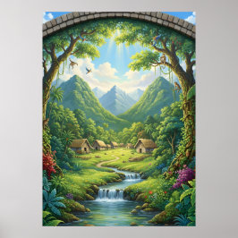 Poster The Hidden Village of the Emerald Forest