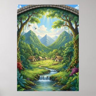 Poster The Hidden Village of the Emerald Forest