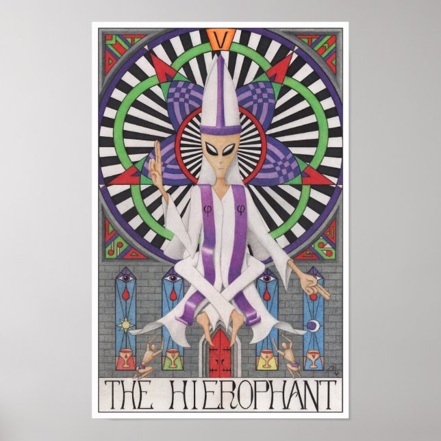 Poster The Hierophant tarot card (Frente)