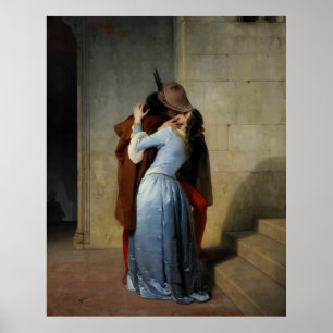 Poster The Kiss (1859) apresentada por Francesco Hayez - 