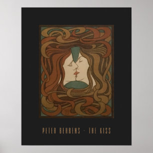 Poster The Kiss 1898, mulher - Art Nouveau - Ilustração