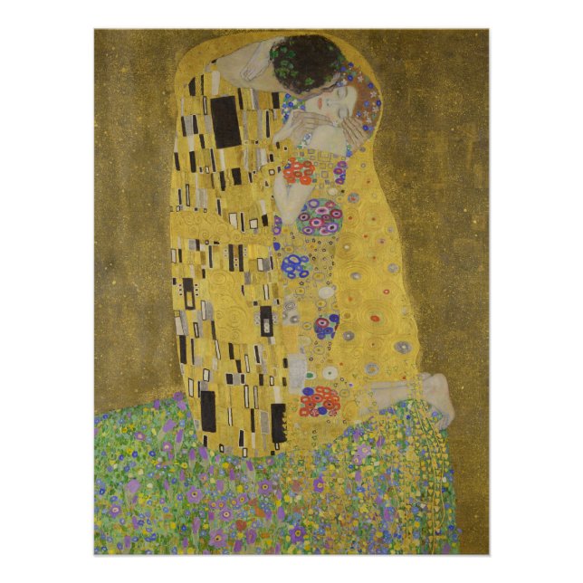 Póster The Kiss, Art Nouveau Oil Painting, Gustav Klimt (Frente)