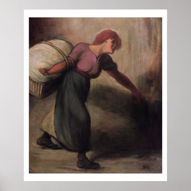 Poster The Laundress, 1894 (óleo na canvas) (Frente)